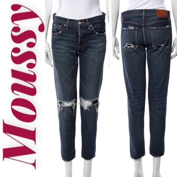 MOUSSY ISKO VINTAGE Busted Knee Buttonfly Mid-Rise Skinny Leg Jeans, Size 25 - Picture 12 of 12